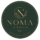 Logo minimaliste du restaurant Noma Reimagined avec un N stylisé, des motifs végétaux et une typographie élégante.